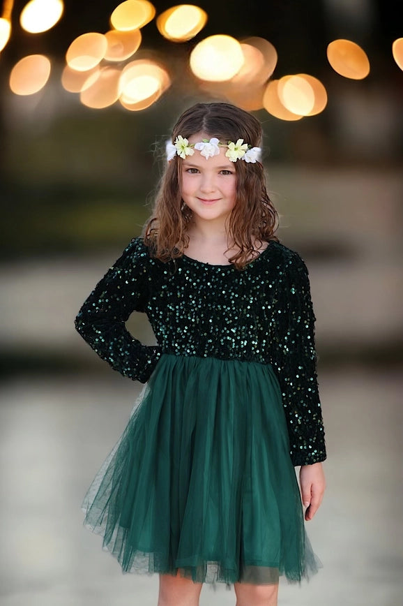 Forest Sequin / Tulle Dress