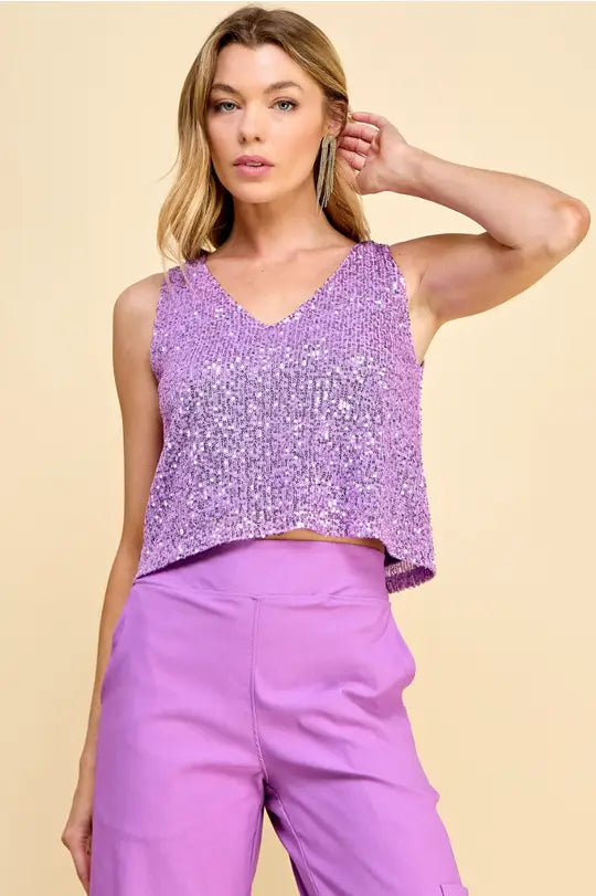 Shining Star Sequin Top (lavender)