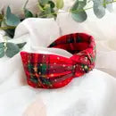 Red Tartan Knot Headband
