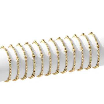 Gold Bead Stretch Bracelet 3mm/5mm