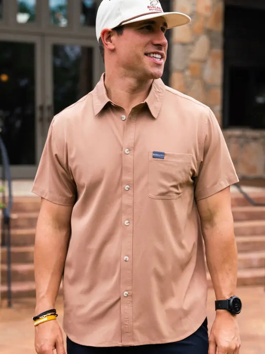 Burlebo - Performance Button Up - Desert Tan