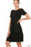 Short Sleeve Round Neck Dress (Black)