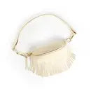 Ivory Suede removeable Fringe Fanny Bum Hip Bag