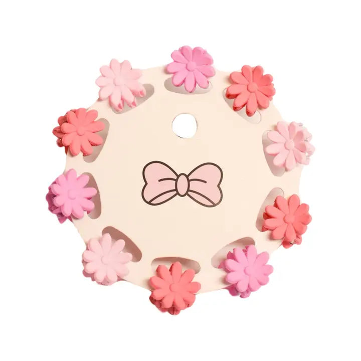 Mini Clip Sets Light Pink Flowers