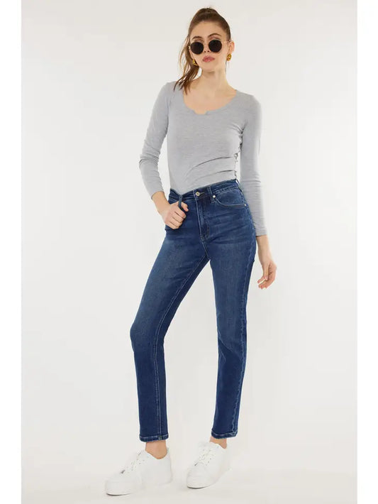 Kancan- High rise slim straight jeans