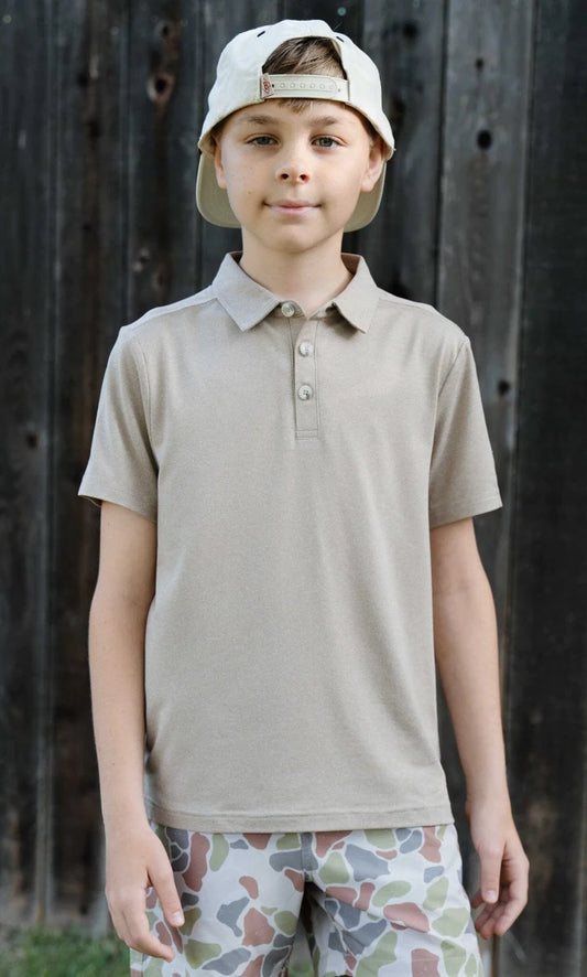 Burlebo- Youth Polo Heather Khaki