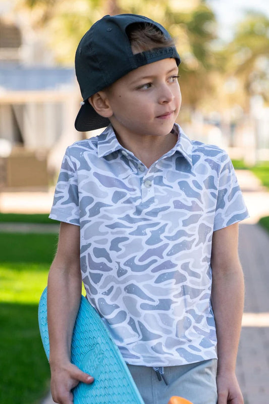 Burlebo- Youth Polo White Camo